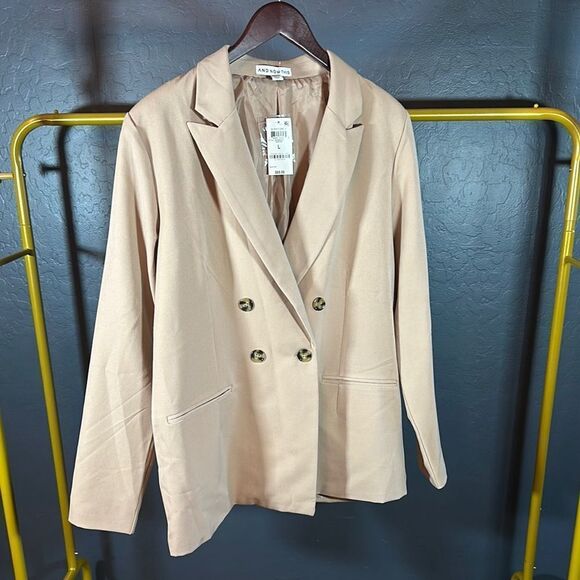 and now this Jackets & Blazers - And now this  Beige Double-Breasted Blazer